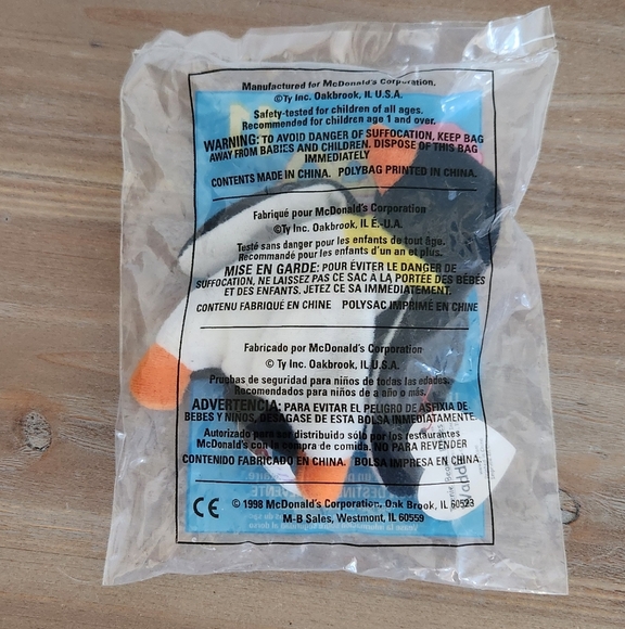 🧸🐧 Ty Beanie Baby “Waddle” the Penguin – McDonald’s 1998, Sealed, Vintage - Picture 8 of 10